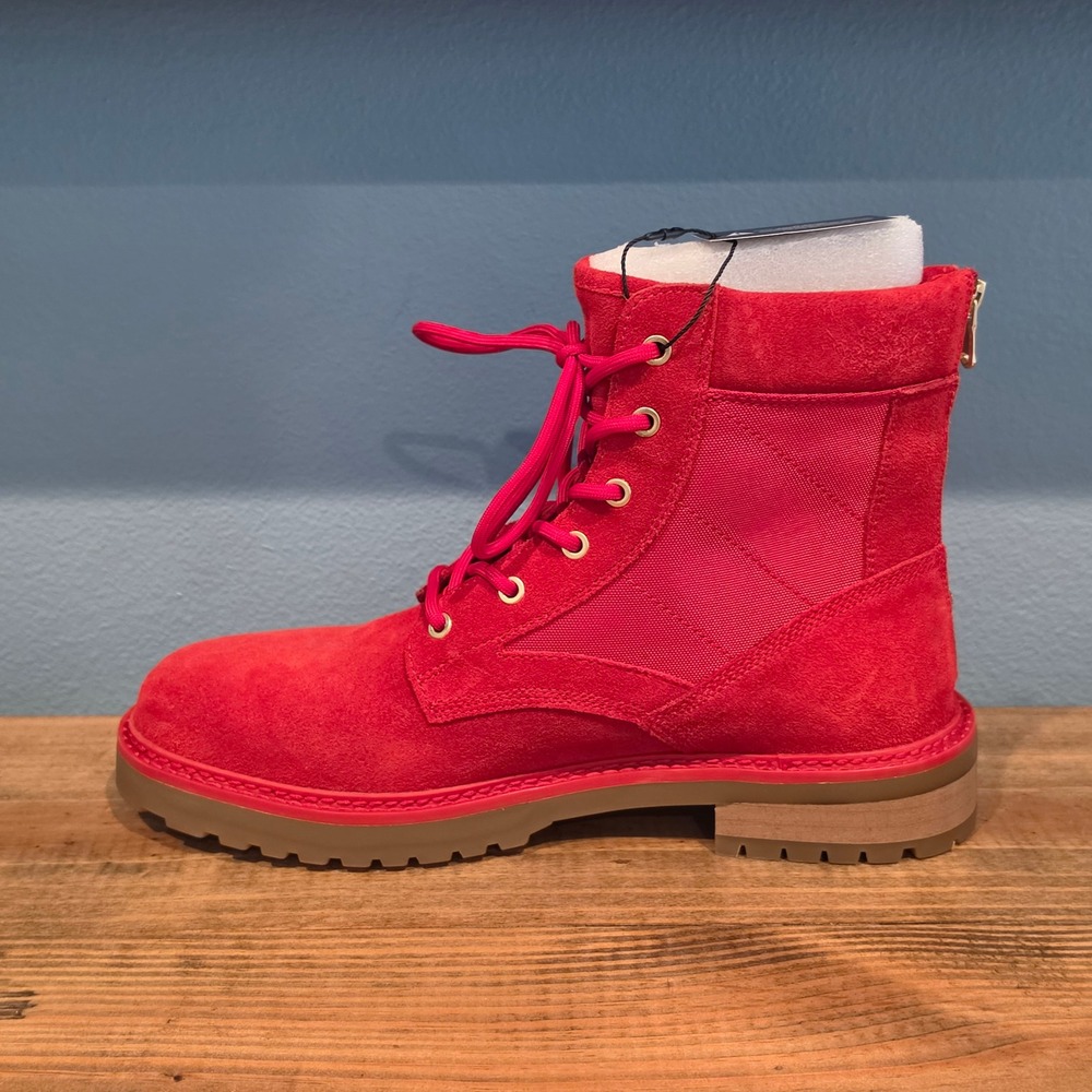 Saint Morta Mens Legion Boot Red Suede Canvas Tactical Combat Zip Size 9 US - Picture 9 of 13